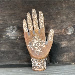 Wooden henna hand